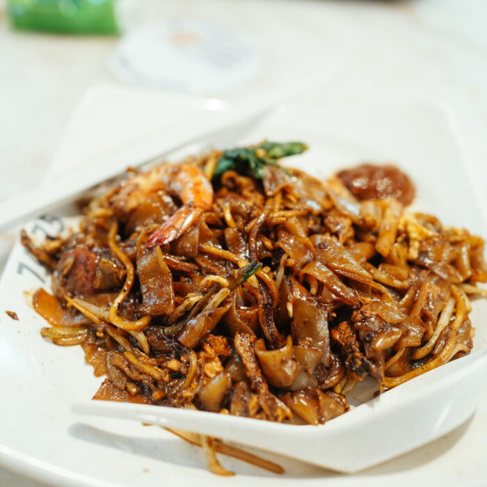 avory fried kway tiao noodles at Lau Pa Sat food centre