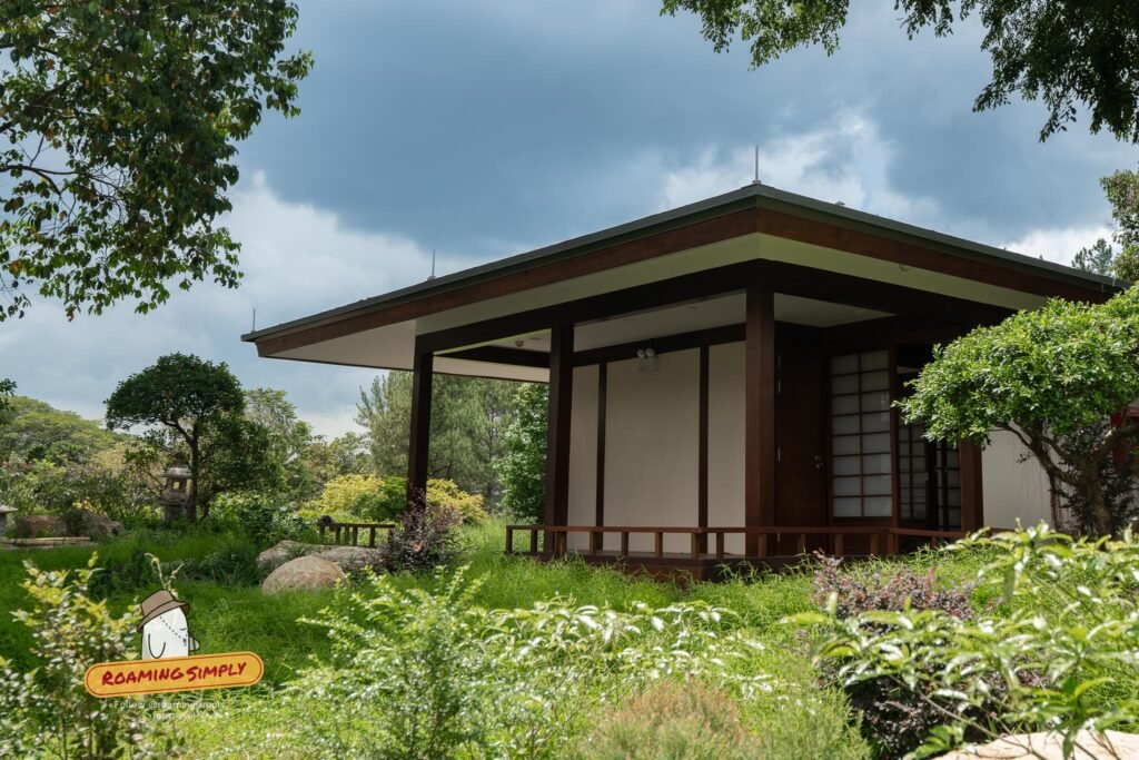 Japanese-style Resthouse set among greenery in the Japanese Garden at Jurong Lake Gardens, Singapore