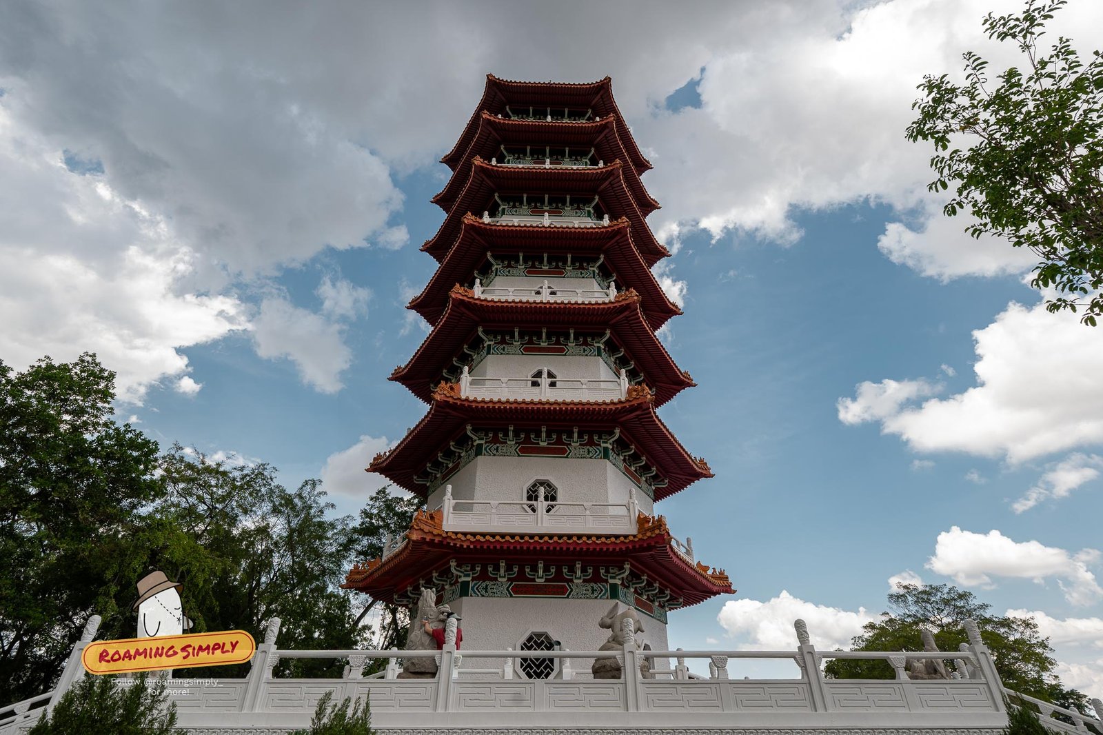 The seven-storey Cloud Pagoda at the Chinese Garden in Jurong Lake Gardens, Singapore (not open to climb)