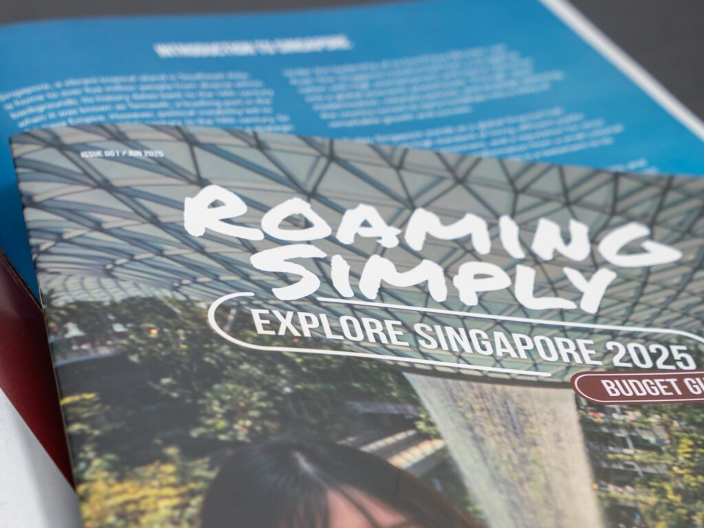 Cover of the RoamingSimply Explore Singapore 2025 budget guide